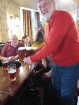 Graham Whiteside and Dave Holt with the beers